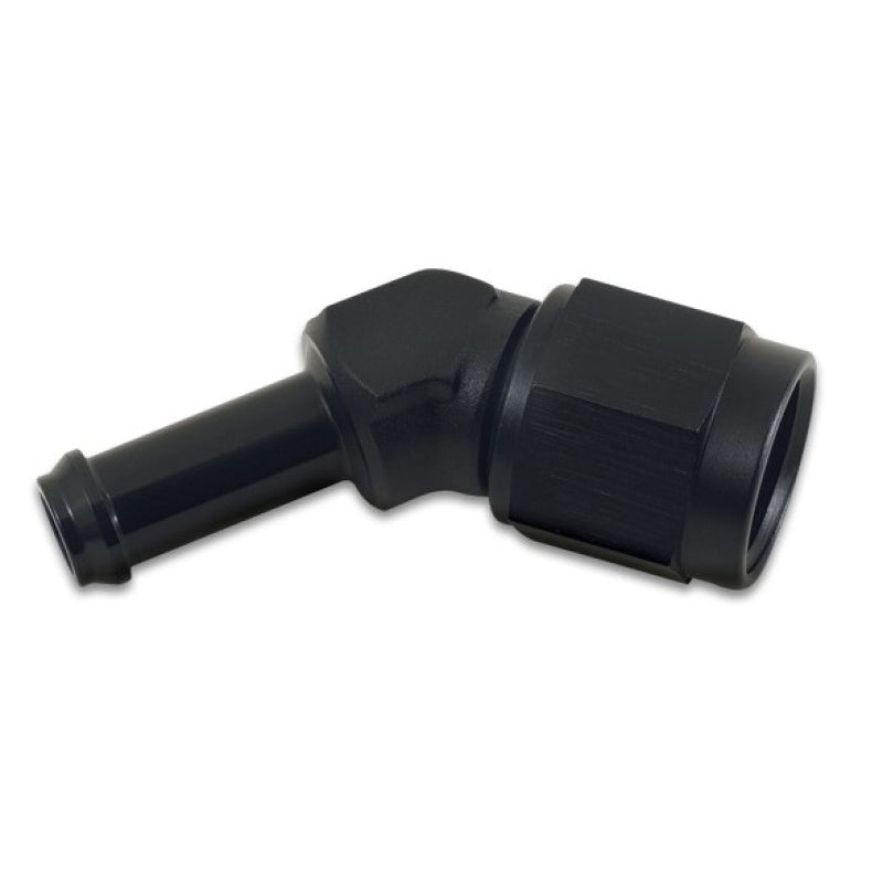 Vibrant Performance 45 Degree 6 AN Female to 3/8 in Hose Barb Adapter - Black