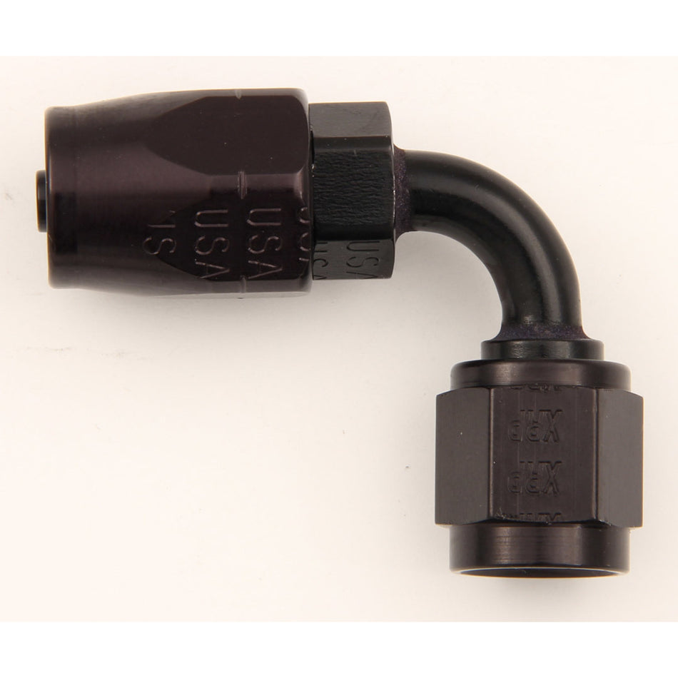 XRP Hose End Fitting 90 Degree 4 AN Hose to 4 AN Female Aluminum - Black Anodize