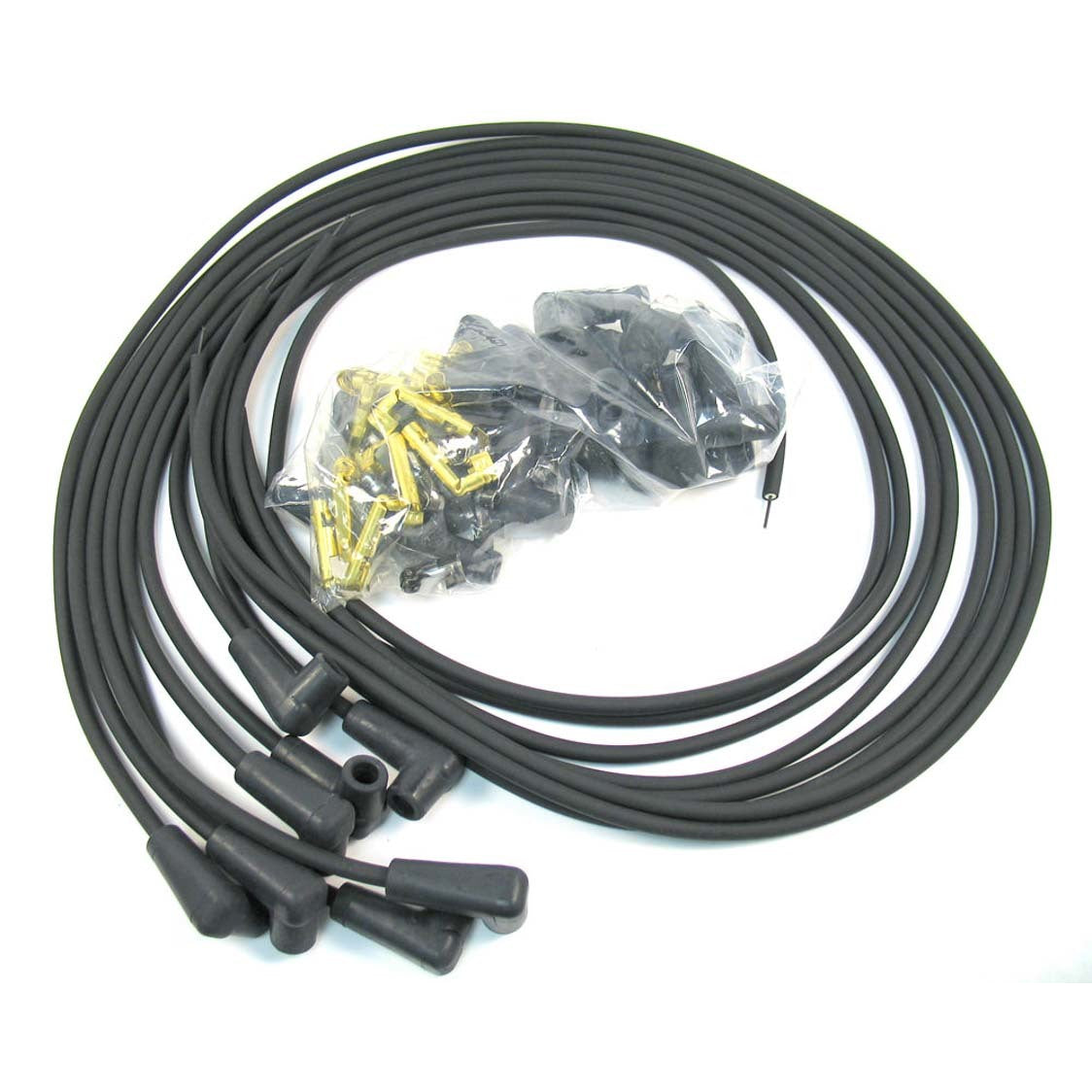 PerTronix Stock-Look Spiral Core 7mm Spark Plug Wire Set - Black - 90 Degree Plug Boots - Socket Style - Universal 8-Cylinder