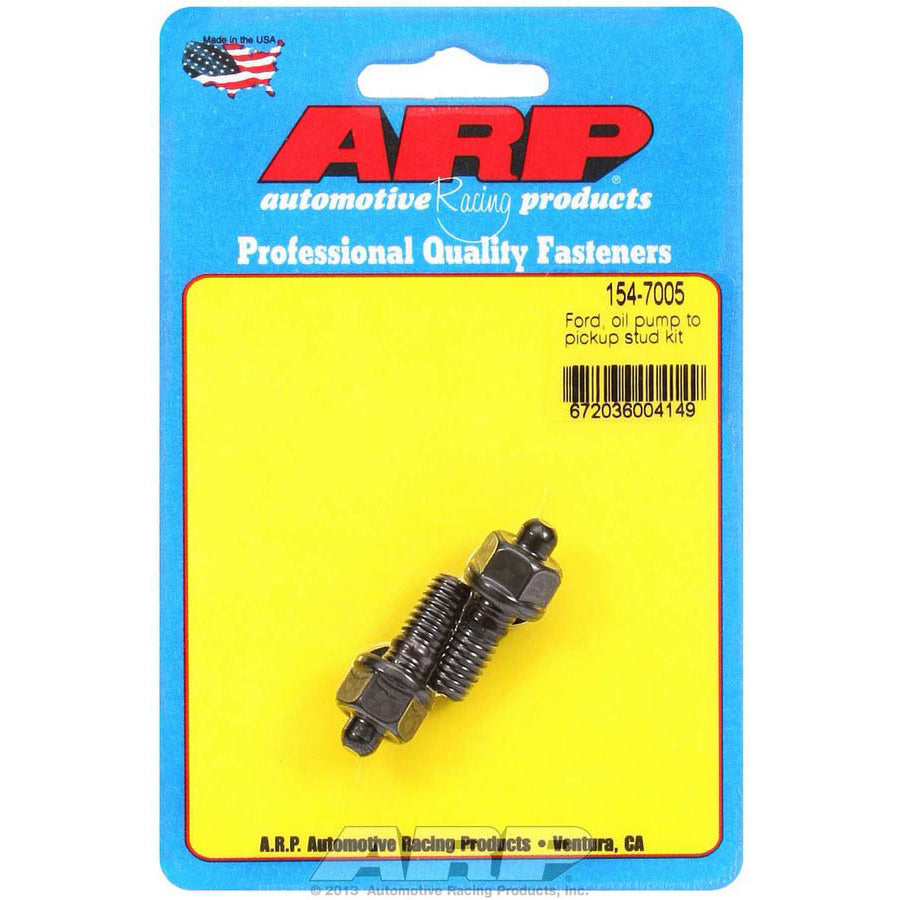 ARP Ford Oil Pump Stud Kit - Pump to Pickup, Hex Head, Chromemoly, Black Oxide - Ford V8