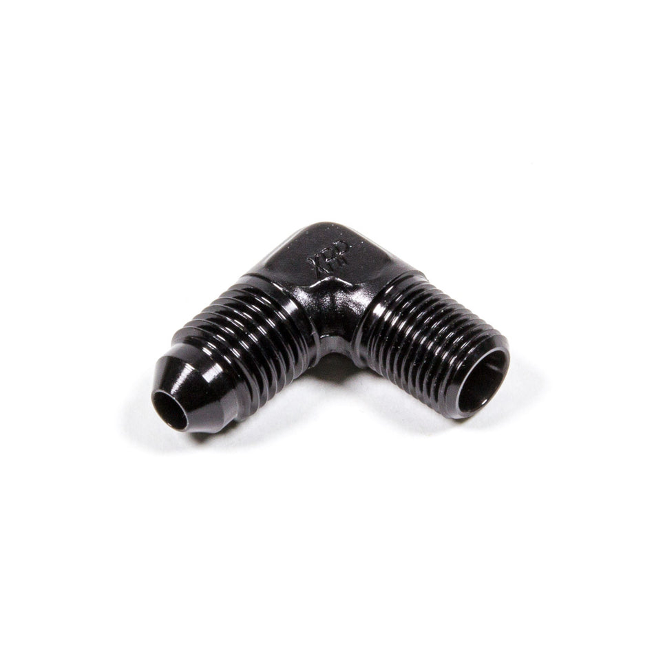 XRP Adapter Fitting 90 Degree 4 AN Male to 1/8" NPT Male Aluminum - Black Anodize