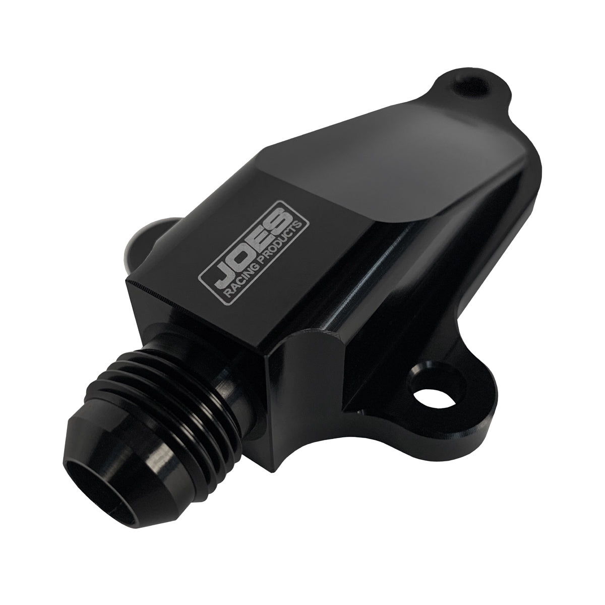 JOES 90 Degree Water Neck - 8 AN Male - Bolt-On - Aluminum - Black - Suzuki GSXR 600 2007