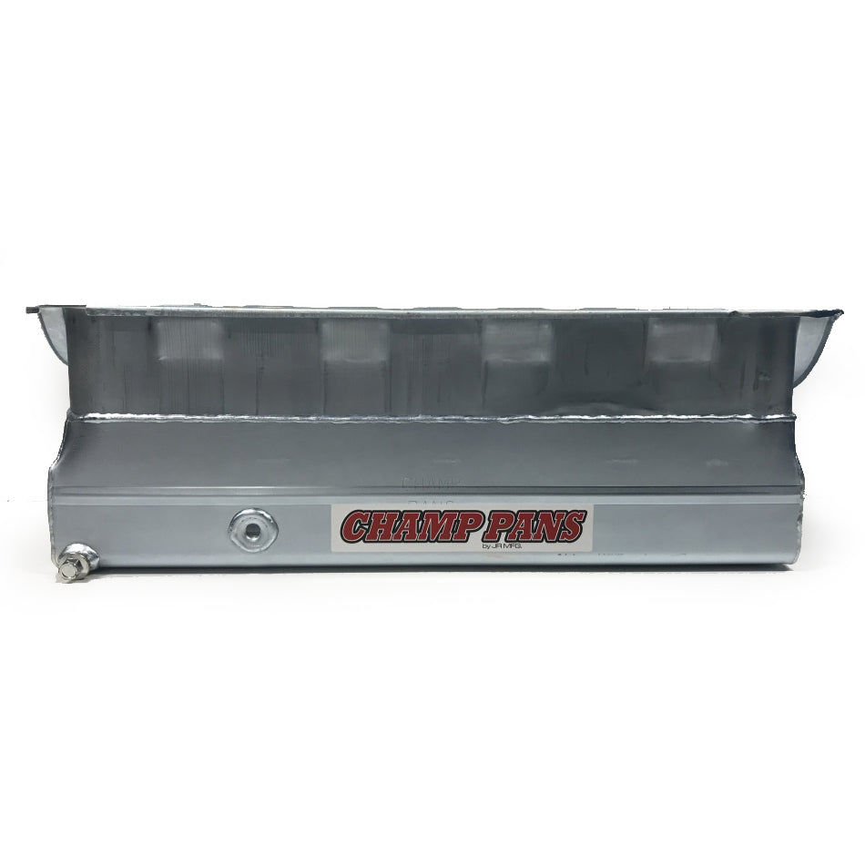 Champ Pans Street/Strip Engine Oil Pan - Full Sump - 12 Qt. - 8" - Steel - Zinc Plated - BB Chevy