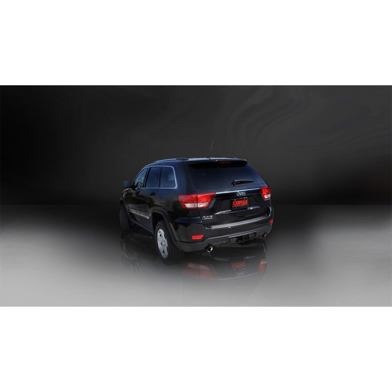 Corsa Sport Exhaust System - Cat-Back - 2-1/2" Diameter - Dual Rear Exit - 4" Black Tips - Stainless - Mopar Gen III Hemi