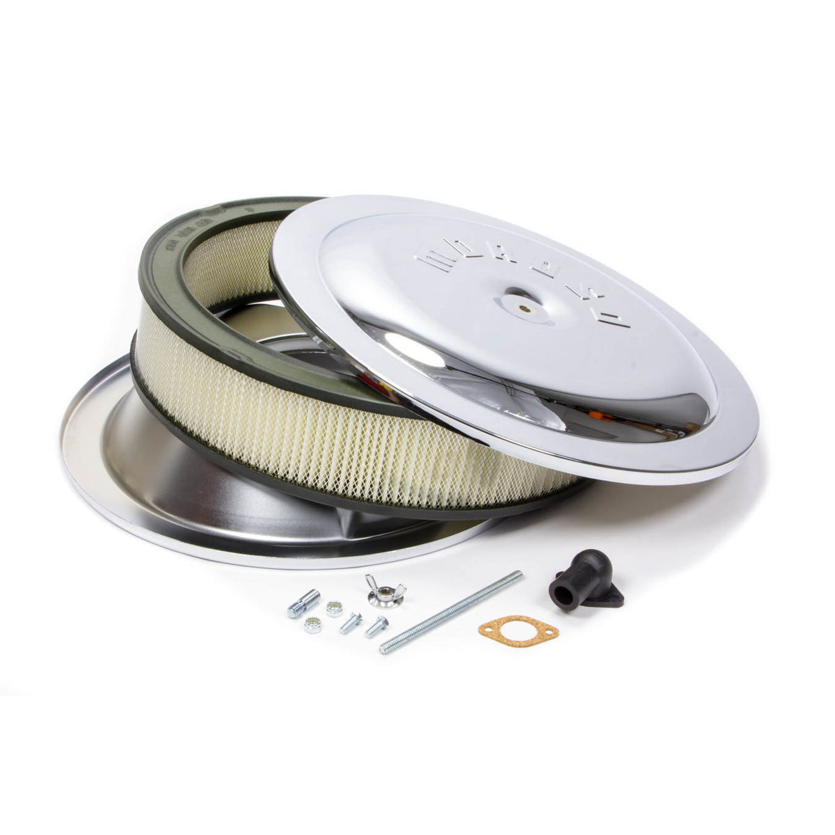 Moroso 14" Chrome Plated Steel Air Cleaner - 3" Filter - Chrome Plated Steel - Hand Polished - PCV Adapter Included