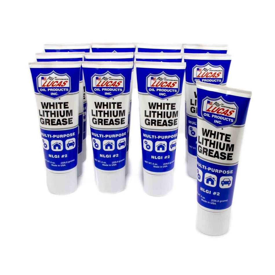 Lucas Oil Products White Lithium Grease Conventional 8 oz Tube - Set of 12