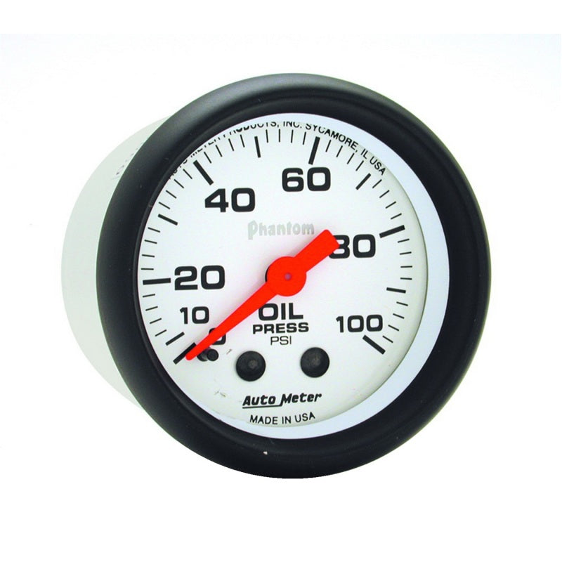 Auto Meter Phantom 2-1/16" Oil Pressure Gauge - 0-100 PSI