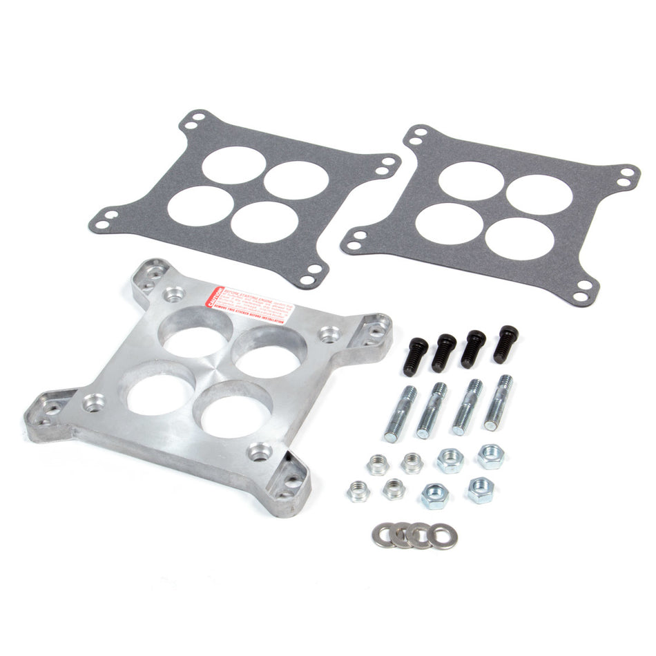 Trans-Dapt Performance 1/2" Thick Carburetor Adapter 4 Hole Rochester 4 Barrel to Square Bore Gasket/Hardware - Aluminum