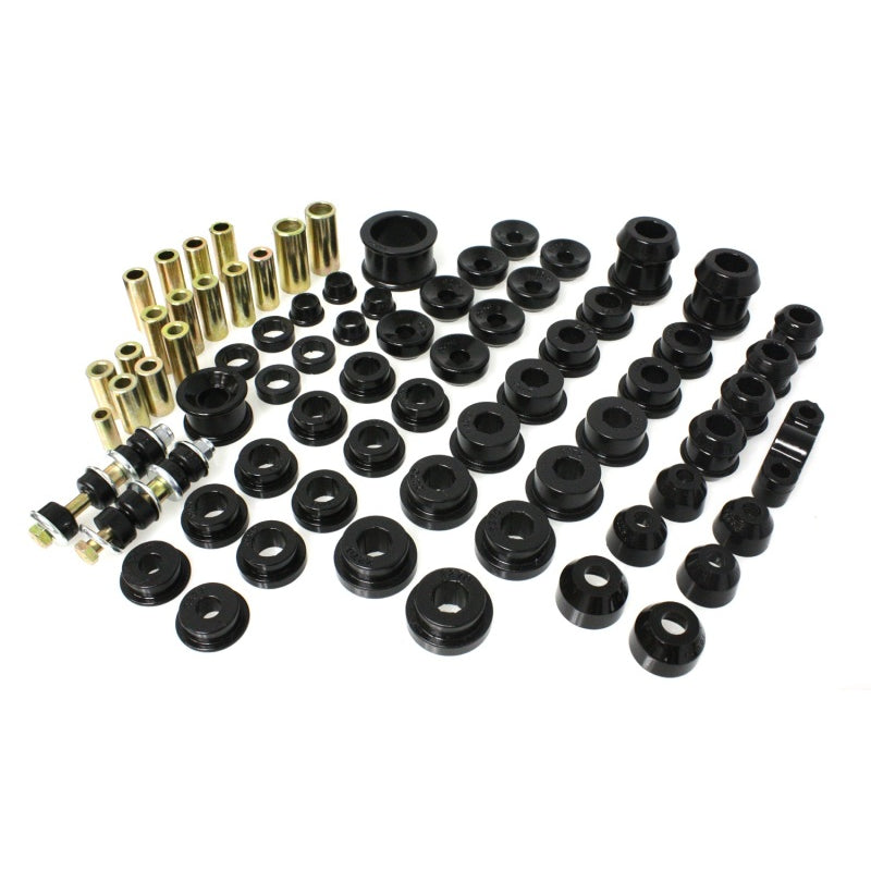 Energy Suspension Hyper-Flex Bushing Kit - Suspension Bushings - Boots/Links - Polyurethane - Black - Del Sol