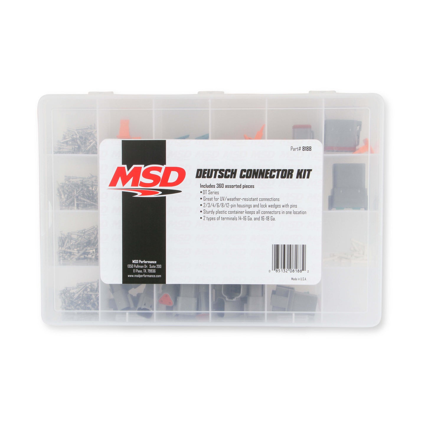 MSD Deutsch Connector Kit - 2/3/4/6/8/12 Pin - 14-16/16-18 Gauge