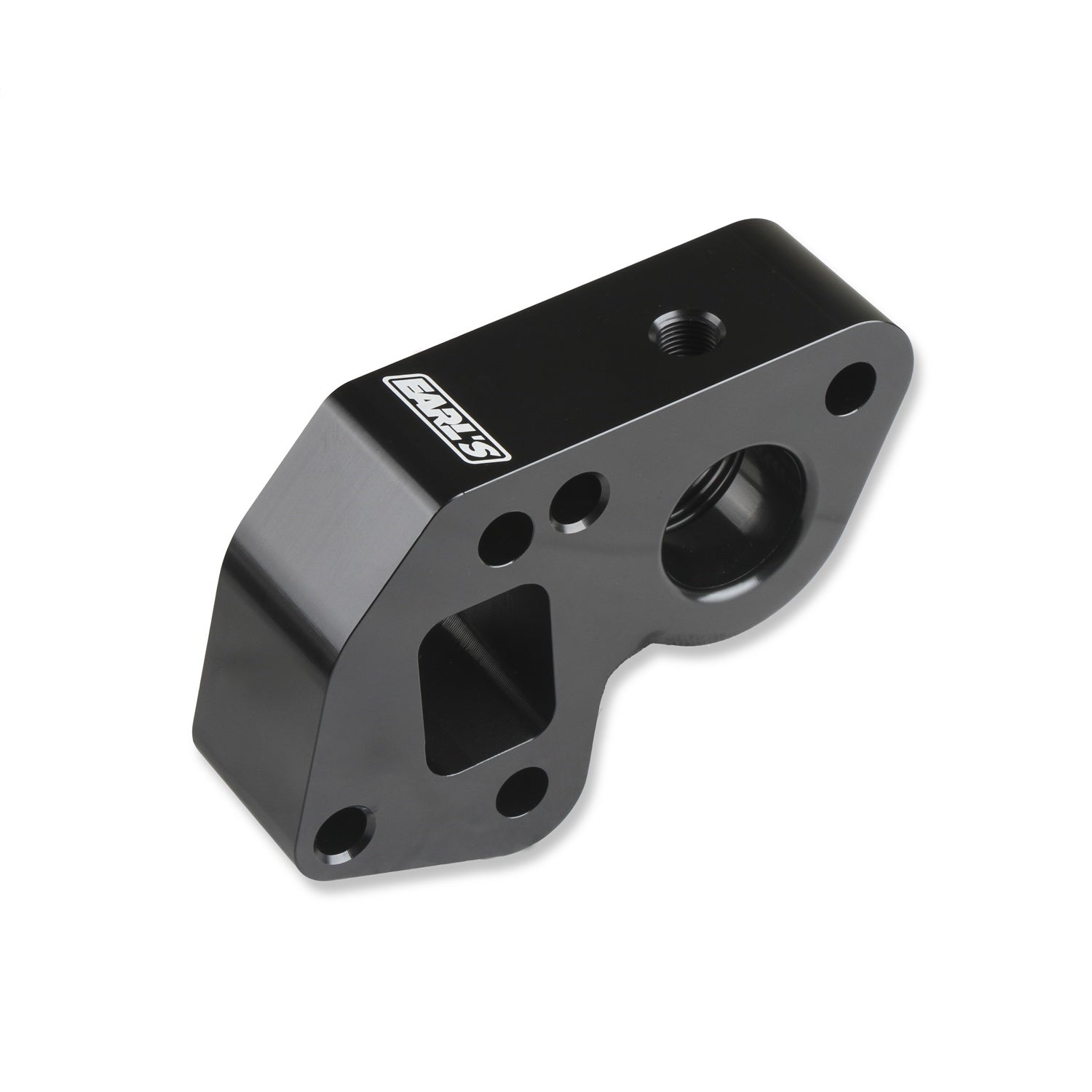 Earl's Water Pump Spacer - 1/8" NPT Port - Gaskets/Hardware Included - Aluminum - Black - Big Block Chevy - GM LS-Series