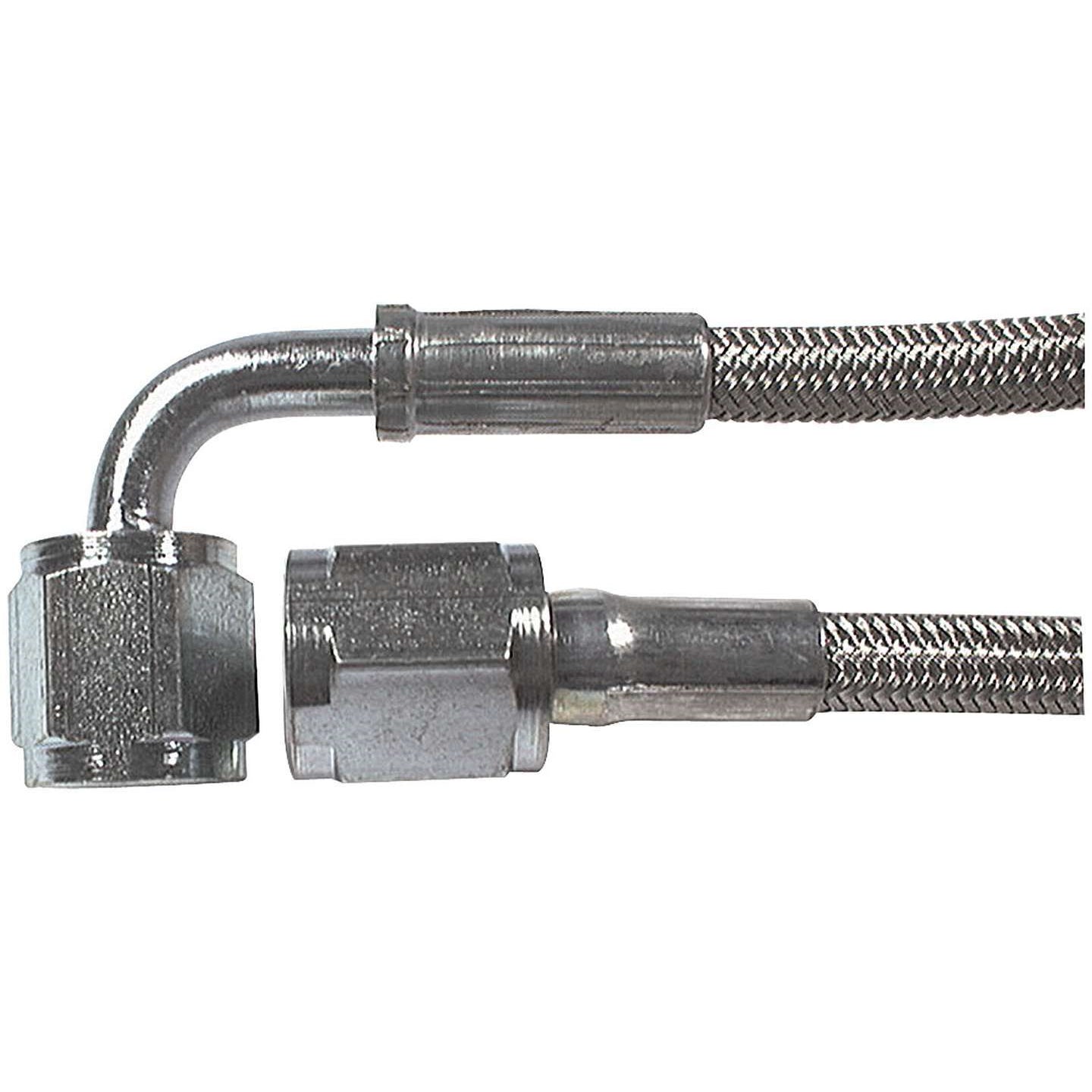 Allstar Performance 18" #3 Braided Stainless Steel Line w/ -4 Straight End / -4 90 End