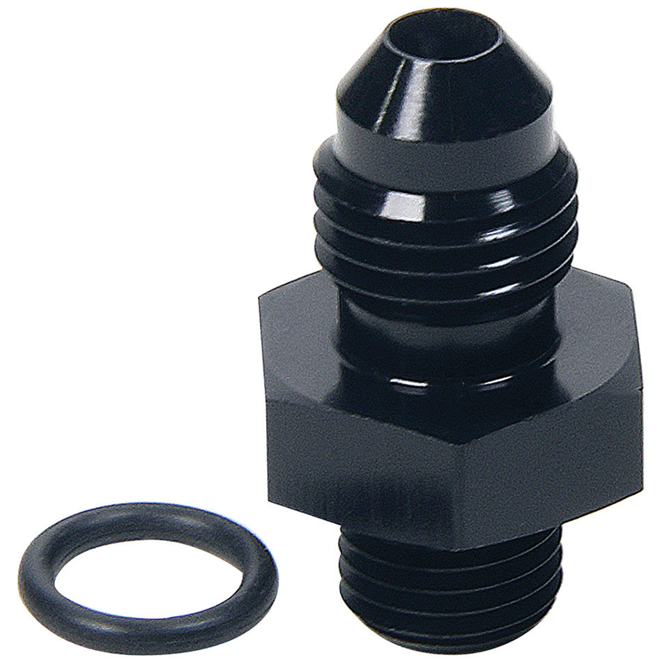 Allstar Performance Straight Adapter - 4 AN Male to 3 AN Male O-Ring - Aluminum - Black Anodize