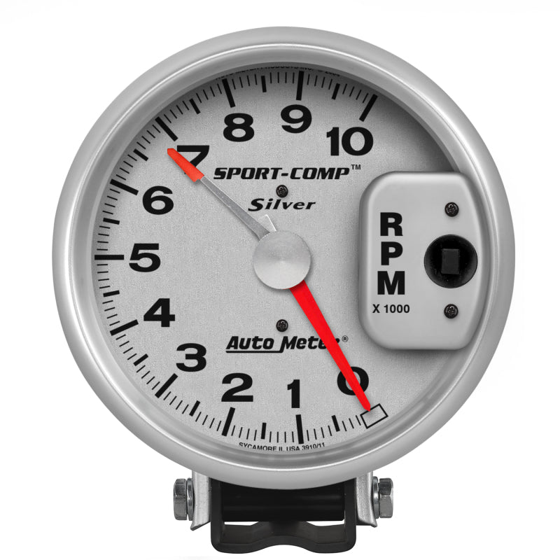 Auto Meter 10,000 RPM Silver 5" Monster Tachometer w/ Red Line Pointer