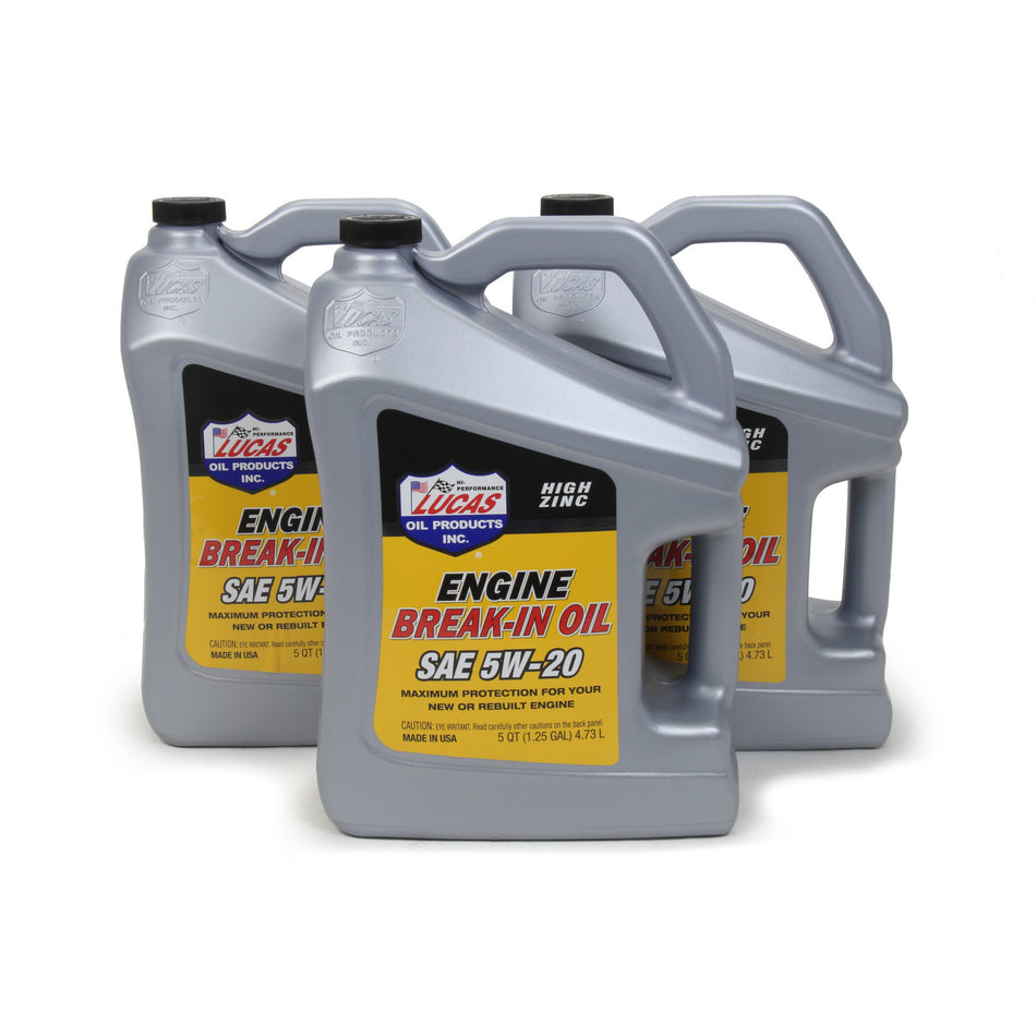 Lucas SAE 5w20 Break-In Oil Case 3 x 5 Quart