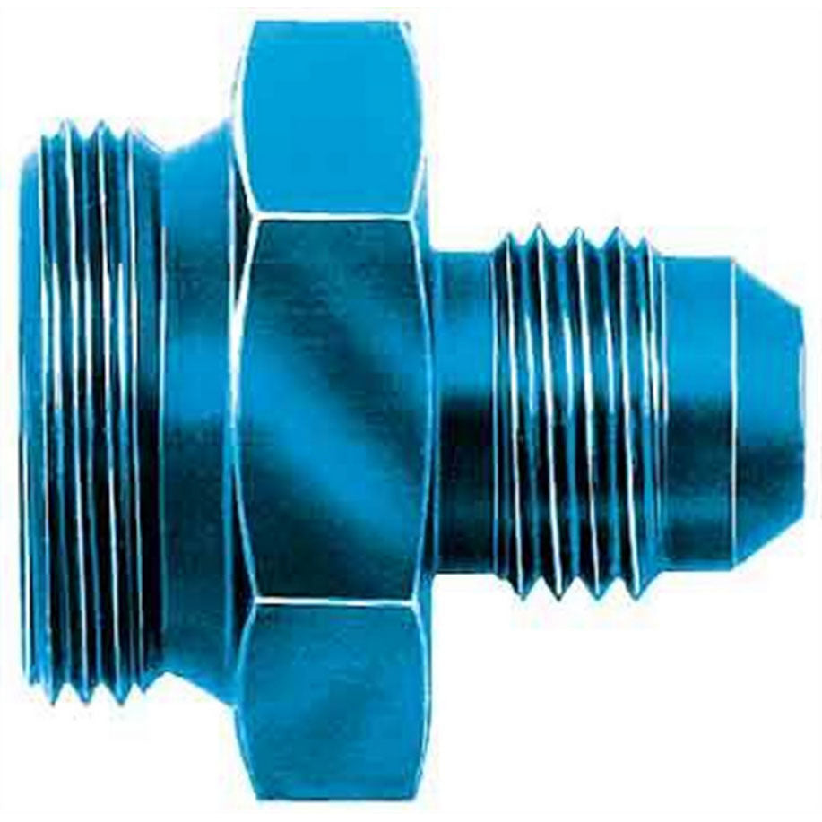 Aeroquip 6 AN Male to 7/8-20 in Male Straight Carburetor Inlet Fitting - Blue Anodized - Holley Carburetors