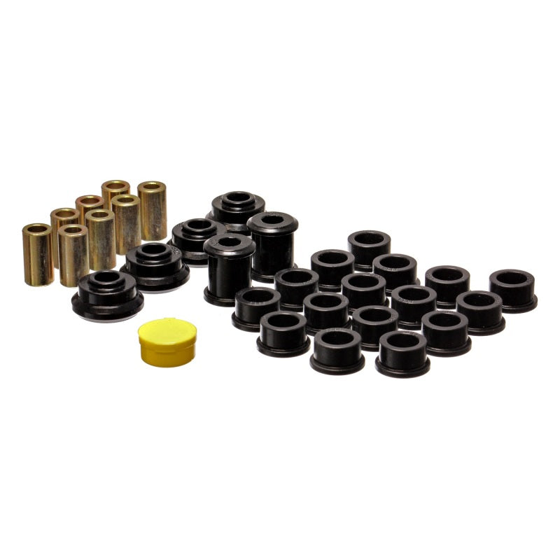 Energy Suspension Hyper-Flex Control Arm Bushing - Rear - Lower/Upper - Polyurethane/Steel - Black/Cadmium