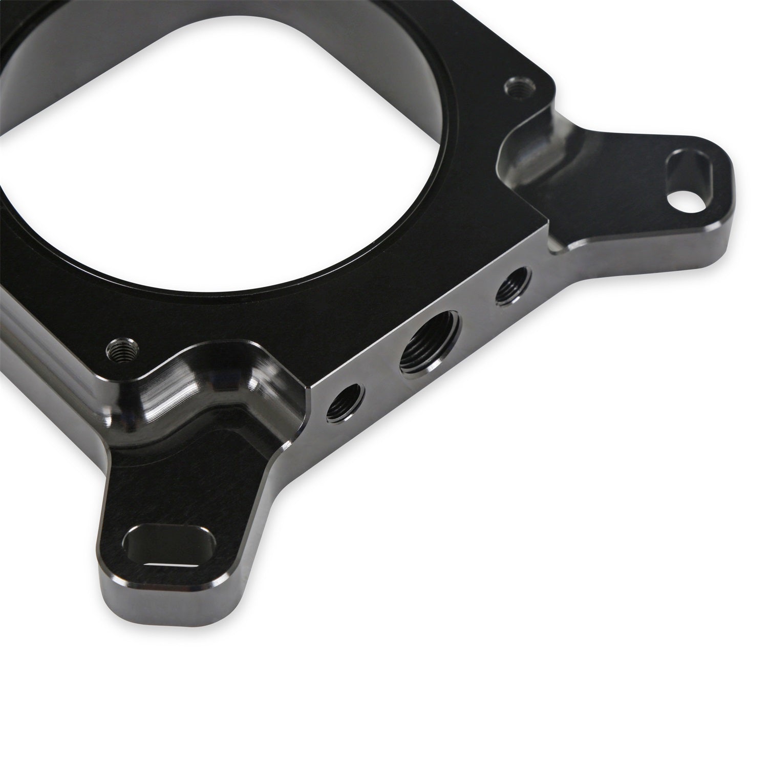 Holley EFI Throttle Body Adapter - 1 in Thick - Black - Holley 4150 to Drive-By-Wire LS - GM LS-Series