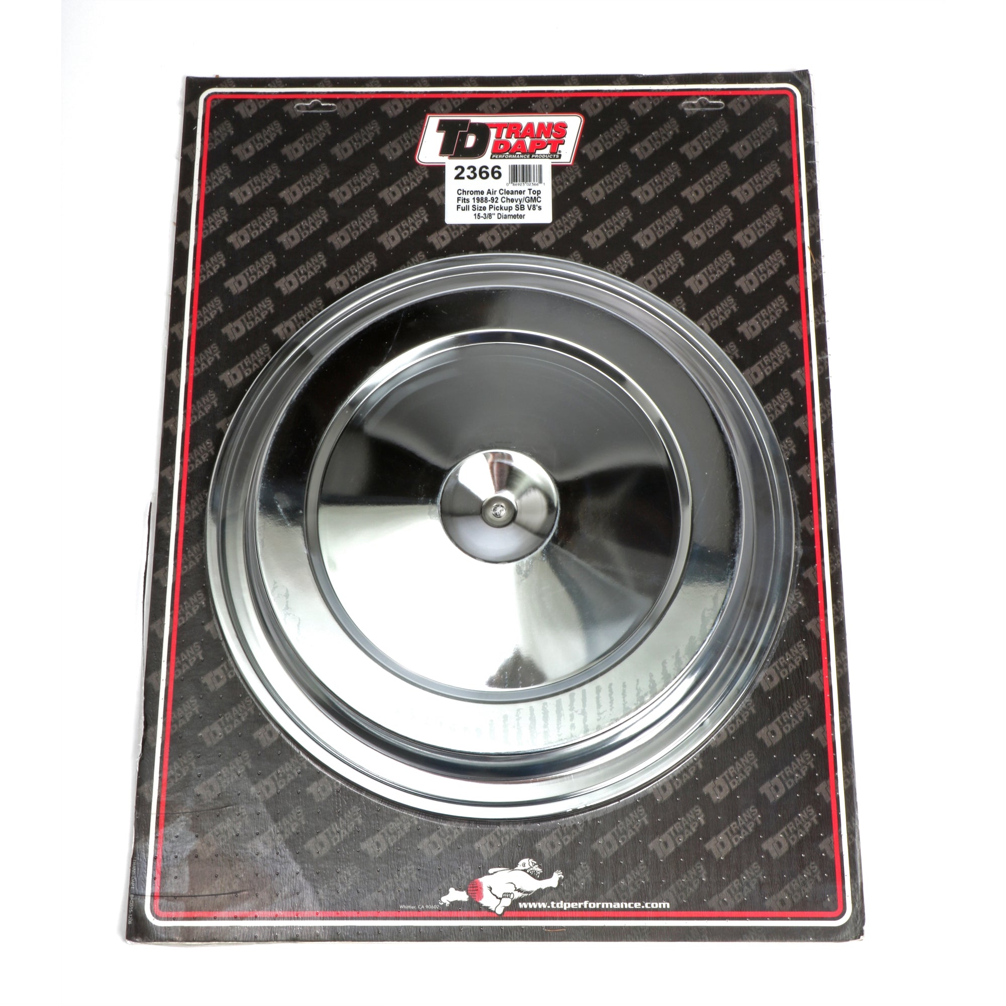 Trans-Dapt O.E. Style Air Cleaner Lid - 15.375 in Round - Seal Ring Included - Chrome - GM Car / Truck 1983-92