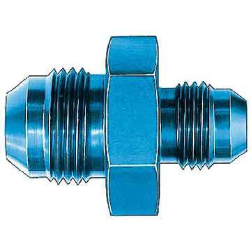 Aeroquip 8 AN Male to 6 AN Male Straight Adapter - Blue Anodized FBM2160