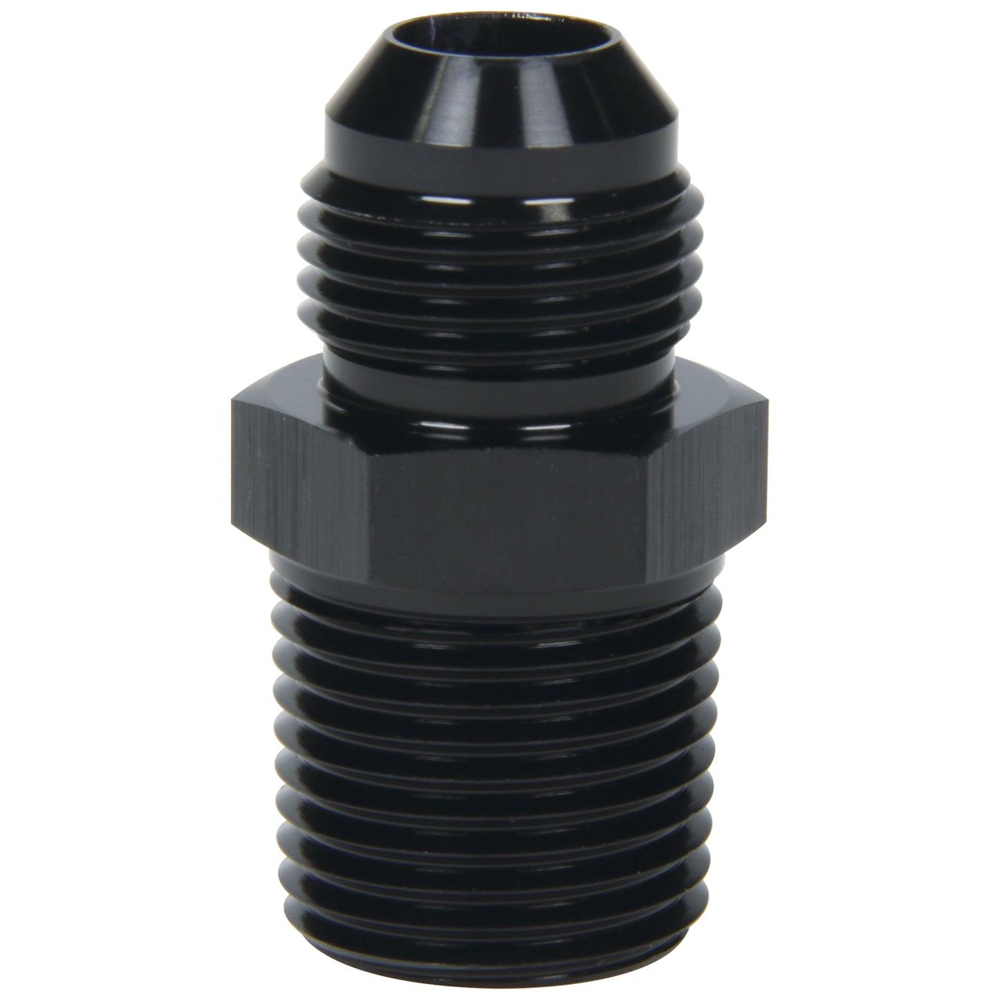 Allstar Performance Straight Adapter - 3 AN Male to 1/8" NPT Male - Aluminum - Black Anodize
