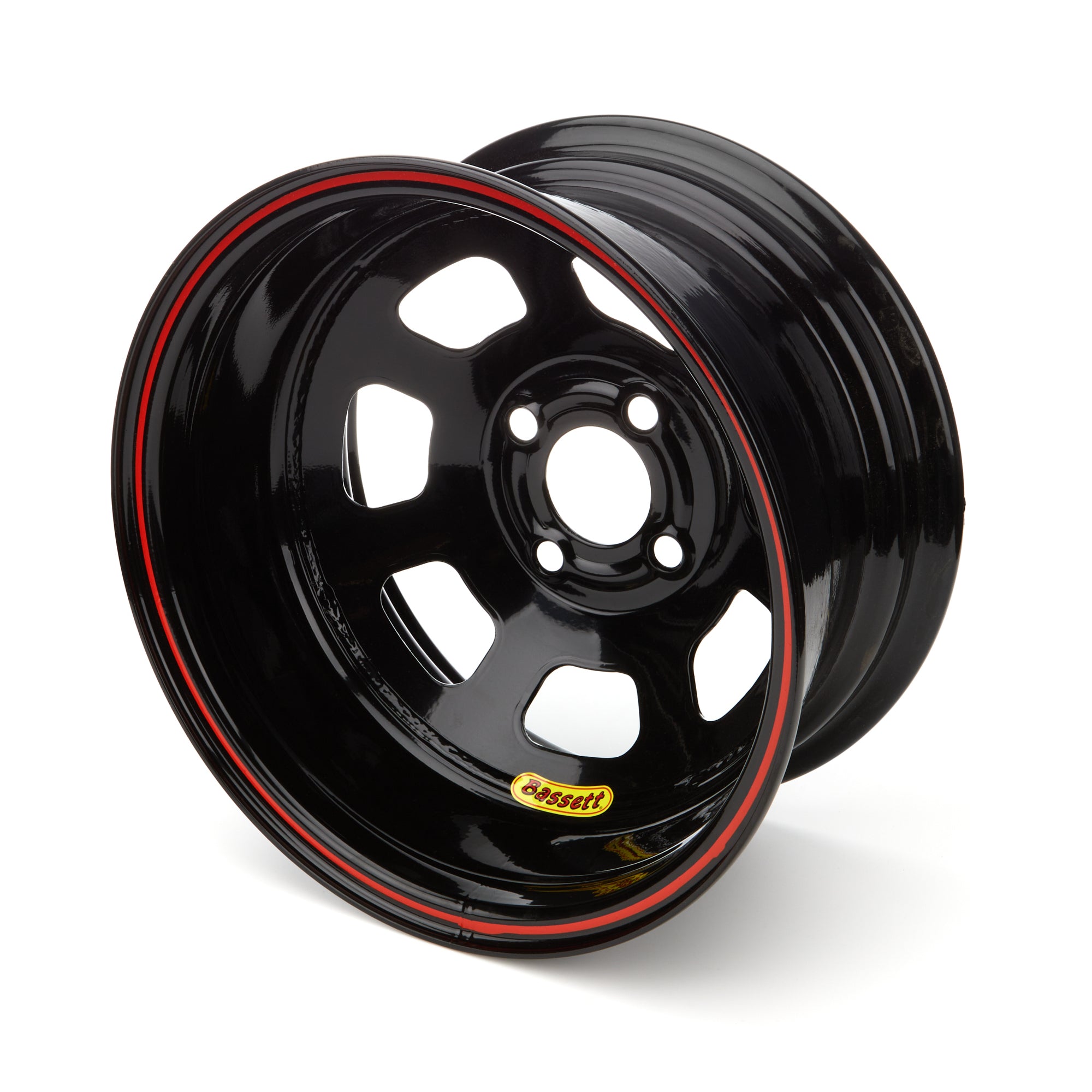Bassett Wheel 14x7 D-Hole 4x 4.25" 1" Back Spacing Black