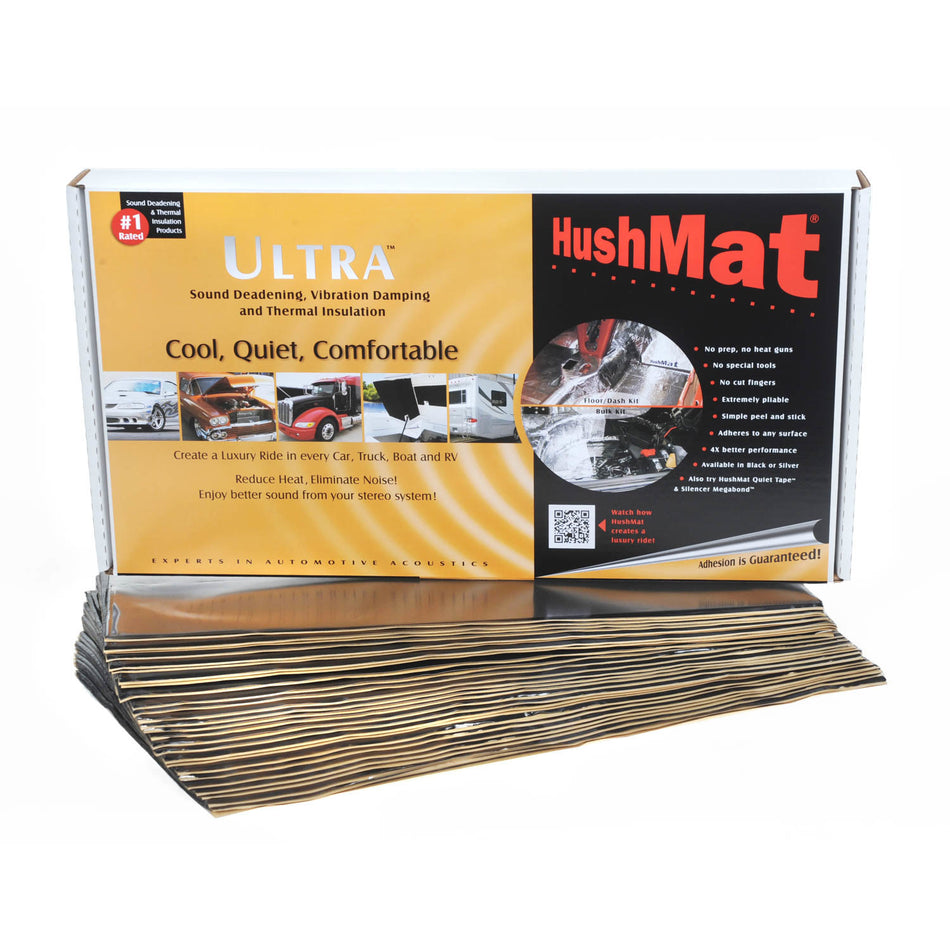 Hushmat Ultra Bulk Kit Heat and Sound Barrier 12 x 23" Sheet 1/8" Thick Rubber - Black