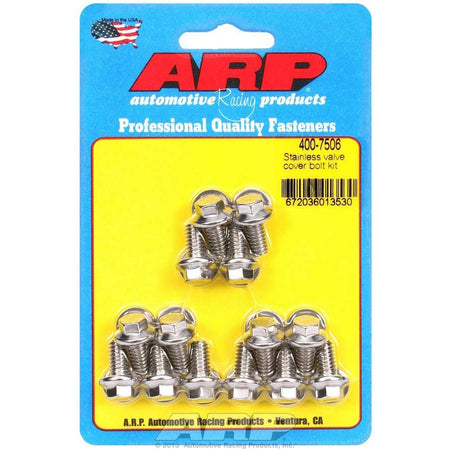 ARP Stainless Steel Valve Cover Bolt Kit - For Stamped Steel Covers- 1/4"-20 - .515" Under Head Length - Hex (14 Pieces)