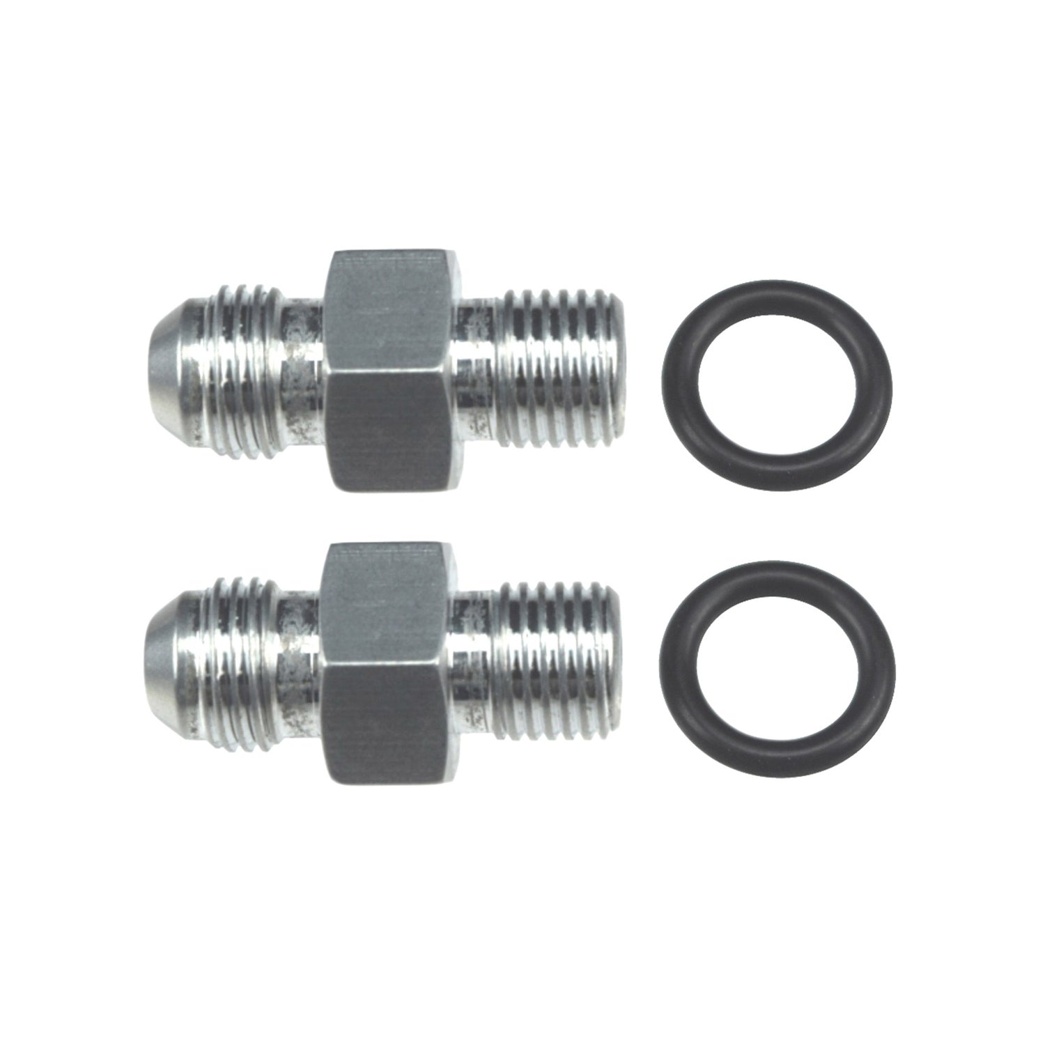 ICT Billet Transmission Cooler Fitting - Straight - 6 AN Male to 1/4" NPSM Male O-Ring - Aluminum - (Pair)