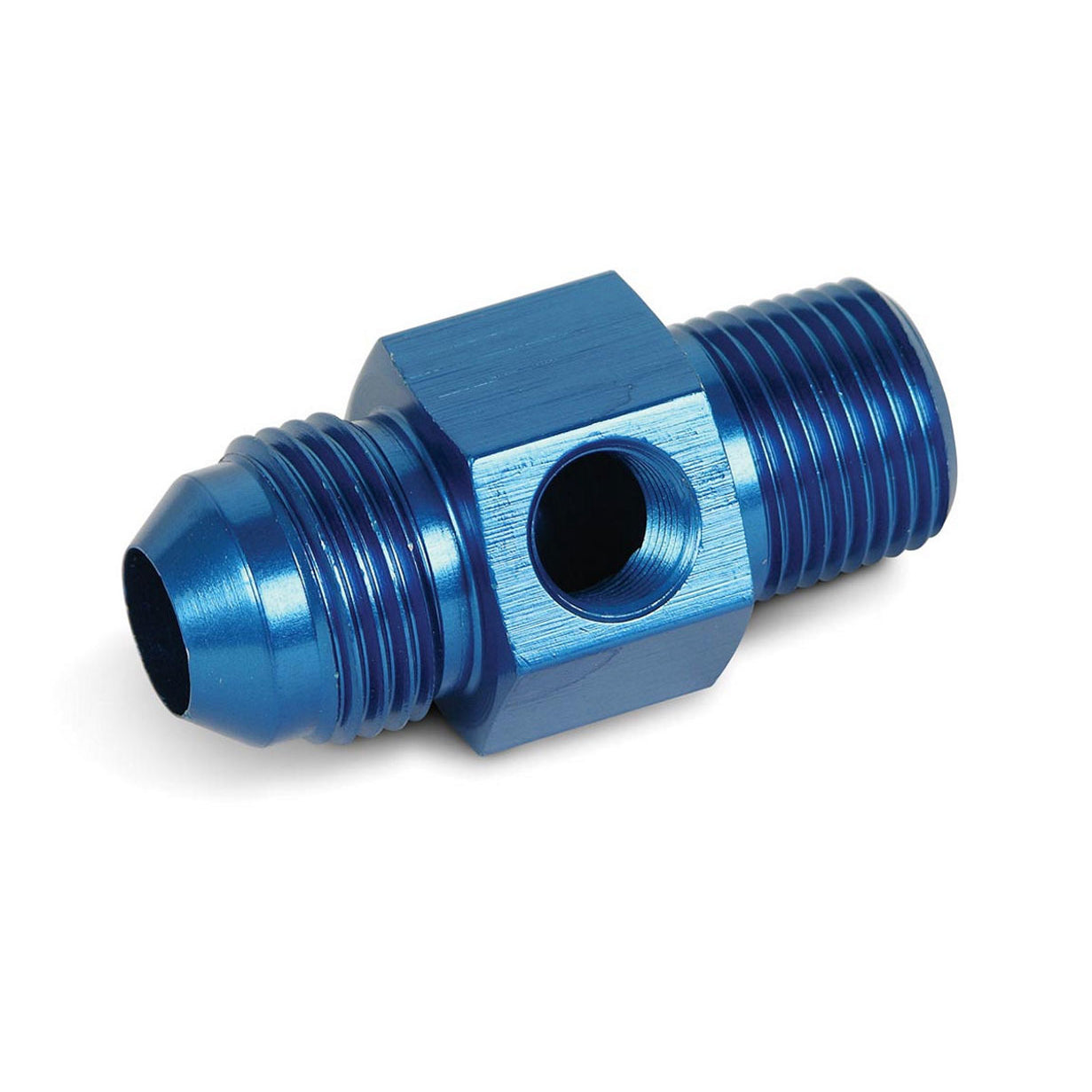 Earl's Pressure Gauge Adapter -08 AN Male to 3/8" NPT w/ 1/8" NPT In Hex