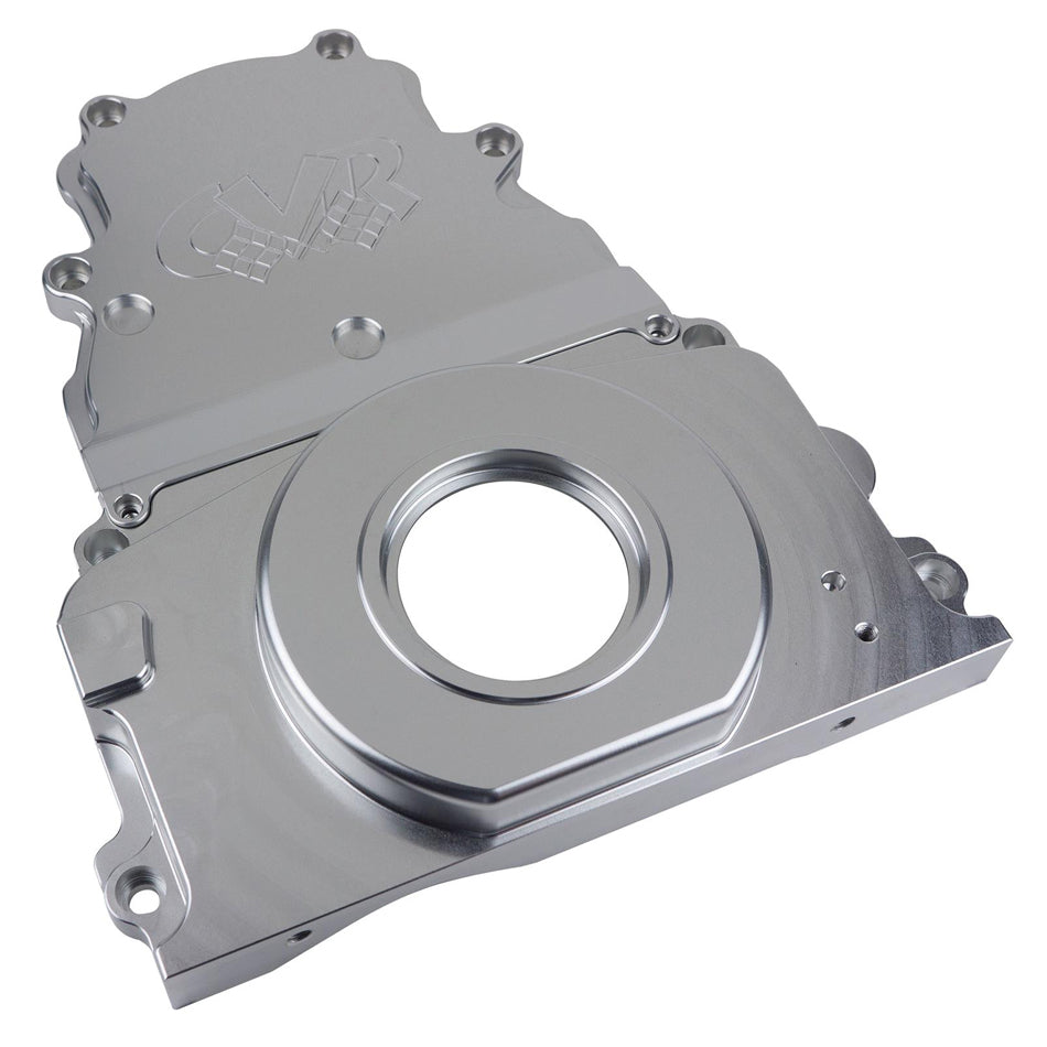 CVR Performance Products Timing Cover - 2 Piece - Aluminum - Clear Anodized - GM LS-Series