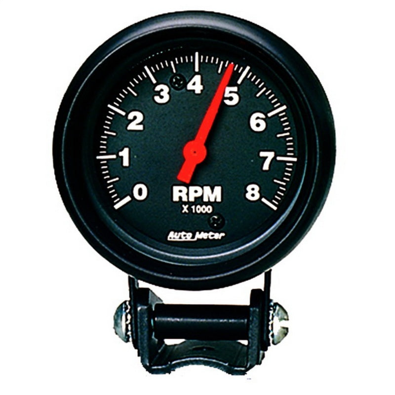 Auto Meter Z-Series 8000 RPM Tachometer - Electric - Analog - 2-5/8 in Diameter - Pedestal Mount - Black Face 2892