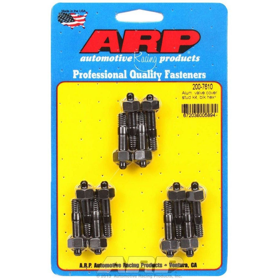 ARP Valve Cover Stud Kit - For Cast Aluminum Covers - 1/4"-20 - 1.500" Length - Hex - Set of 12