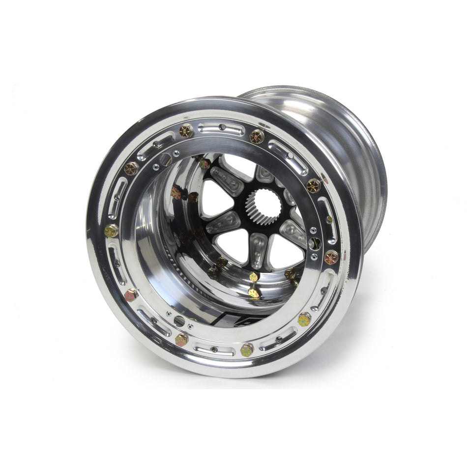 Keizer 27 Spline Beadlock Wheel - 10 x 11 in - 4.000 in Backspace - Polished