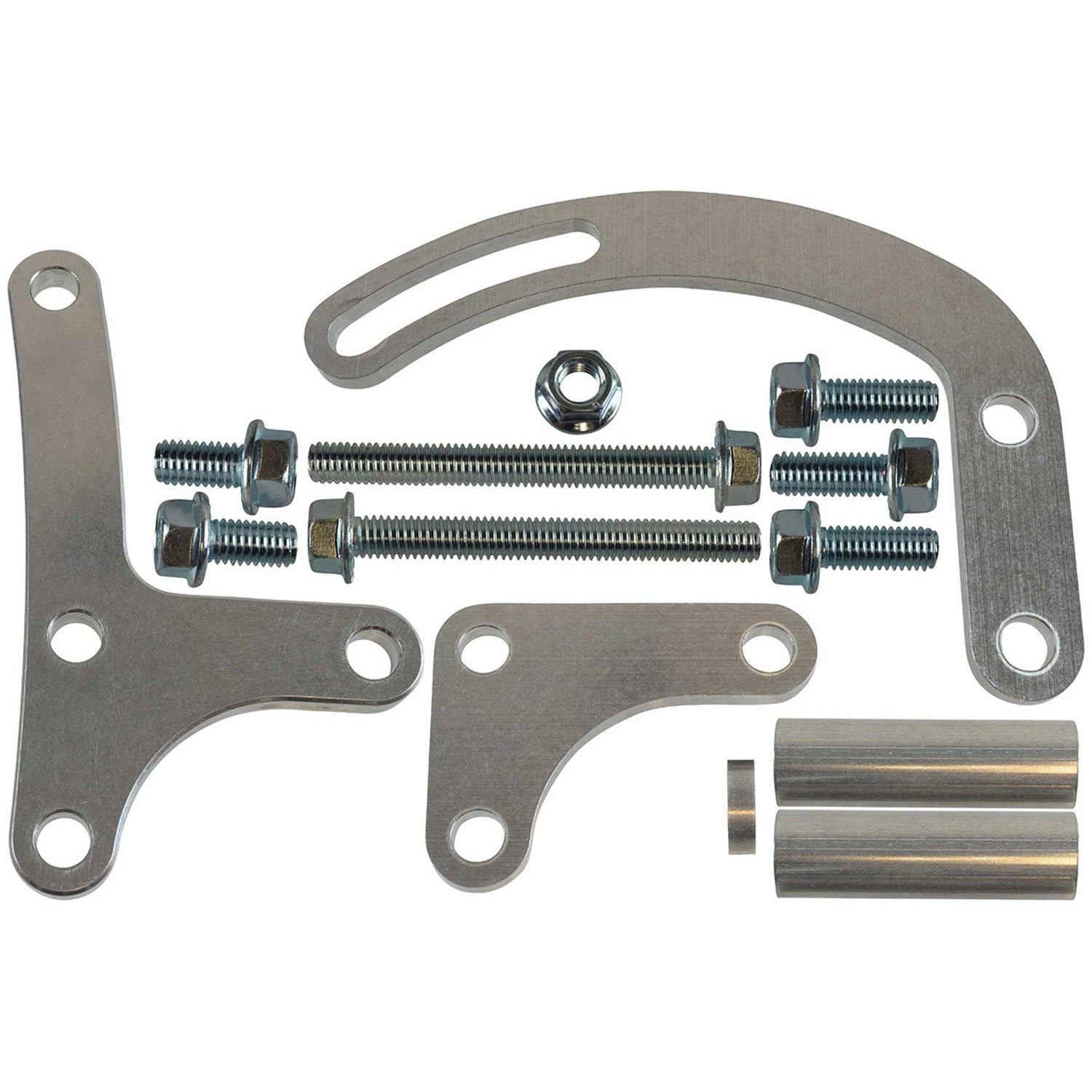 ICT Billet Power Steering Pump Bracket - Block Mount - Aluminum - Electric Water Pump - Small Block Chevy