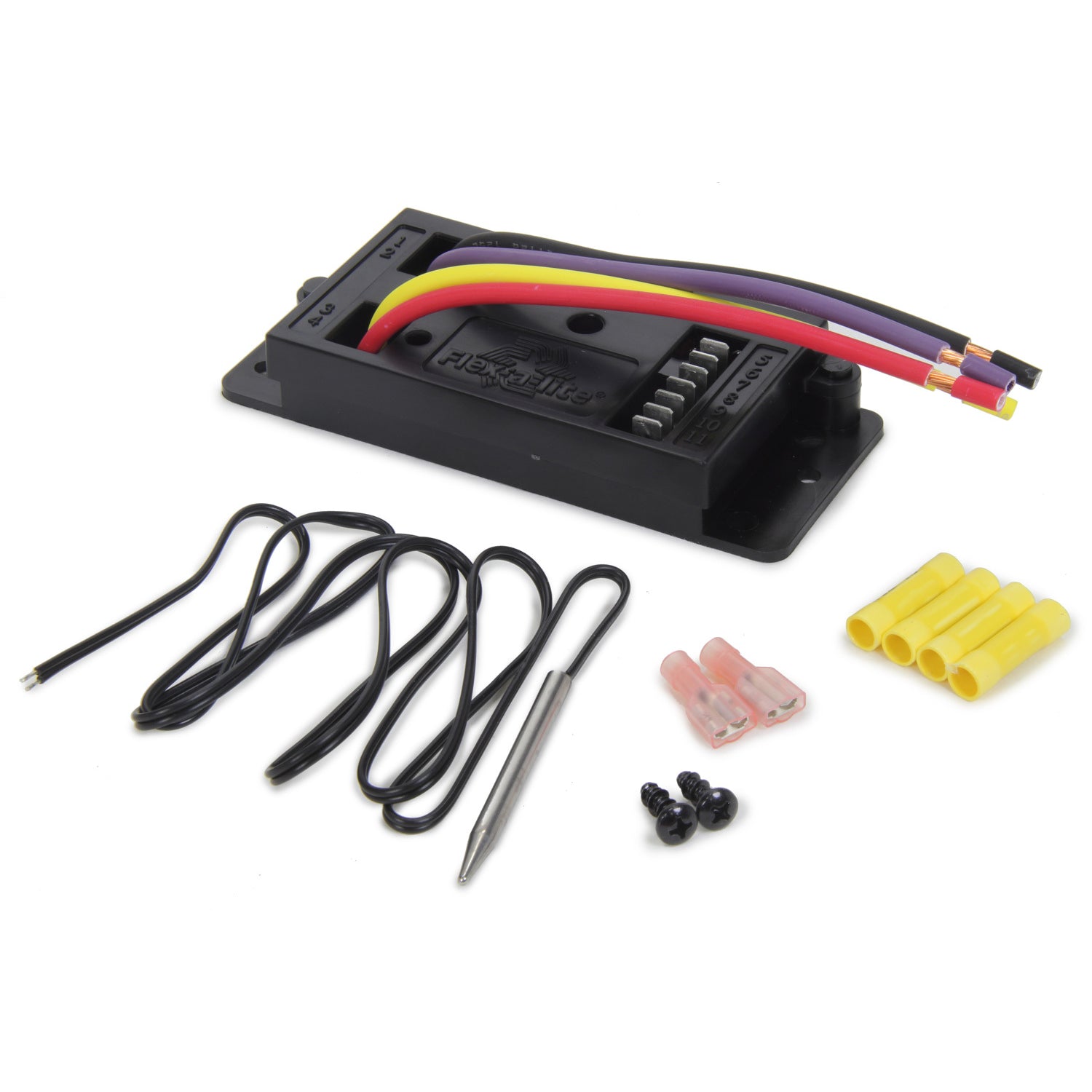 Flex-A-Lite Adjustable Fan Controller - 155-240 Degree F Activation Range - Push-In Temperature Sensor - Harness