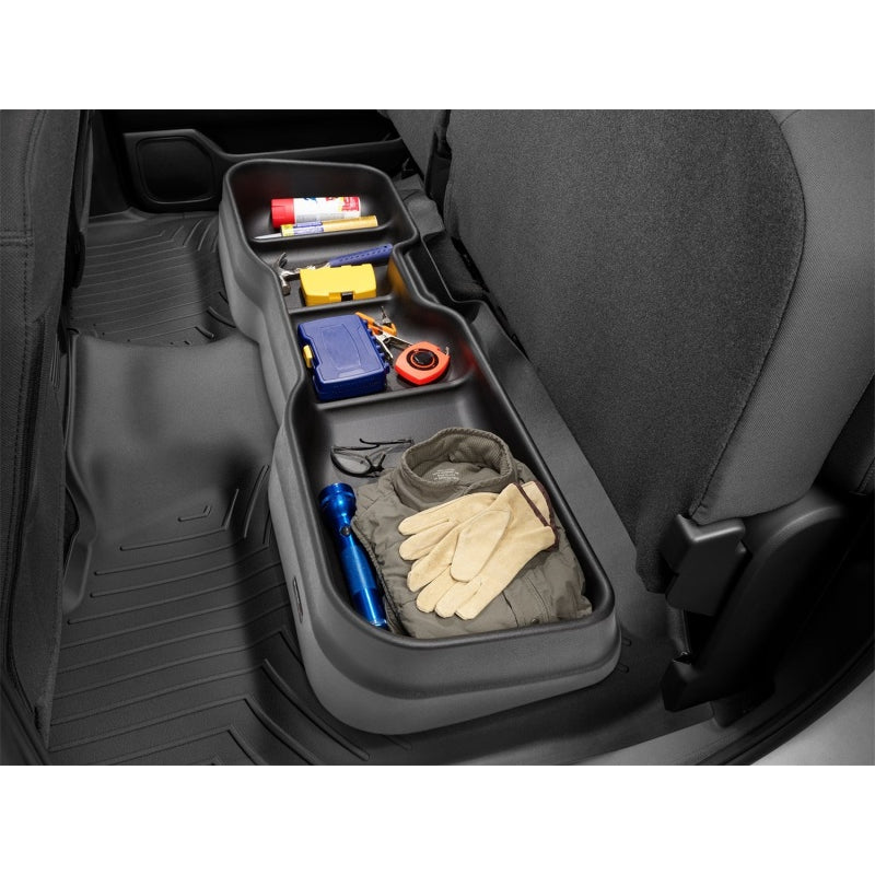 WeatherTech Under Seat Storage System - Black - Crew Cab - Rear - GM Fullsize Truck 2019-20