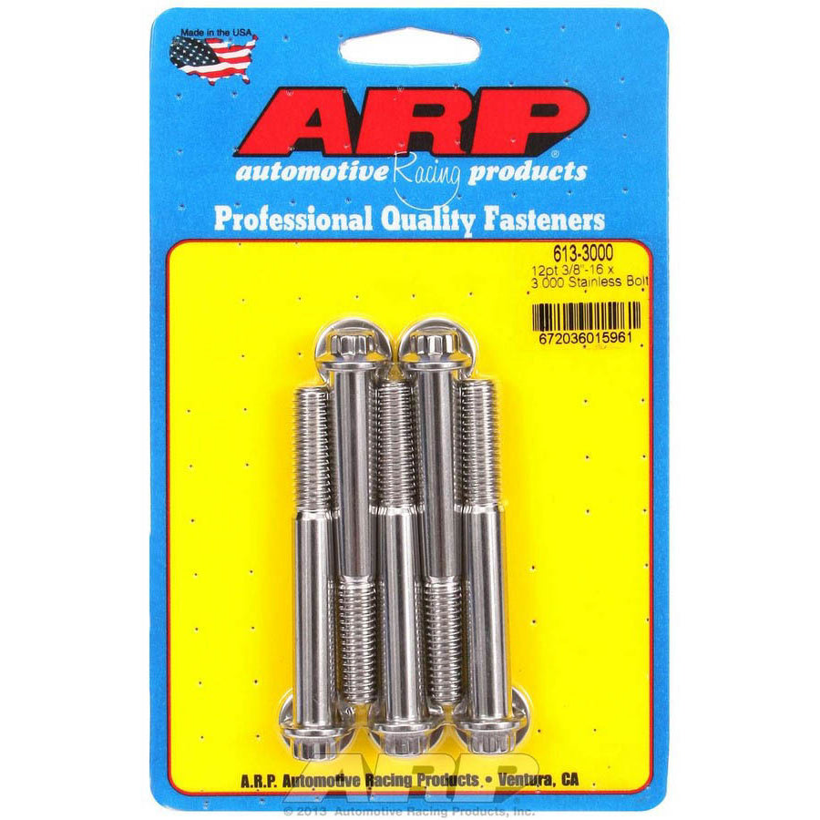 ARP Stainless Steel Bolt Kit - 12 Point (5) 3/8-16 x 3.000