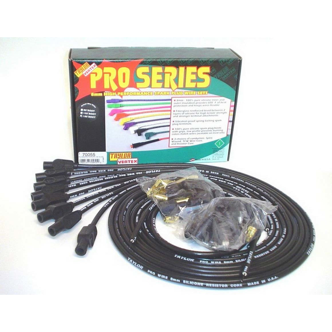 Taylor 8mm Pro Wires Universal Spark Plug Wire Set - Black