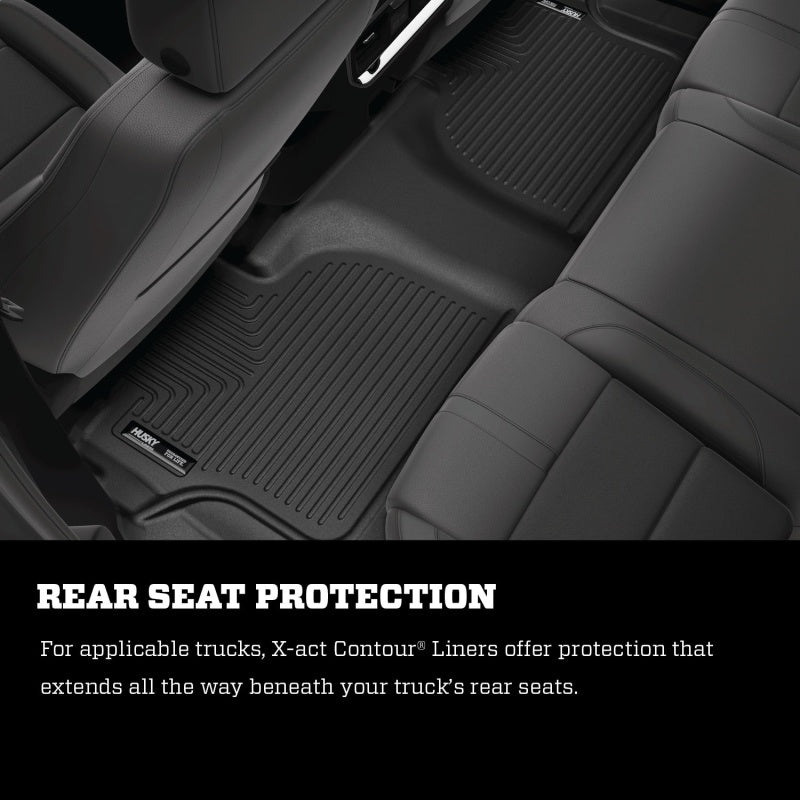 Husky Liners X-Act Contour Floor Liner - 2nd Row - Plastic - Black/Textured - Super Crew Cab - Ford Ranger 2019