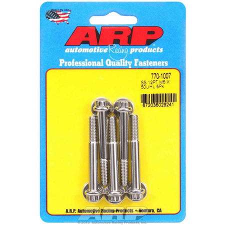 ARP 6 mm x 1.00 Thread Bolt 50 mm Long 8 mm 12 Point Head Stainless - Natural