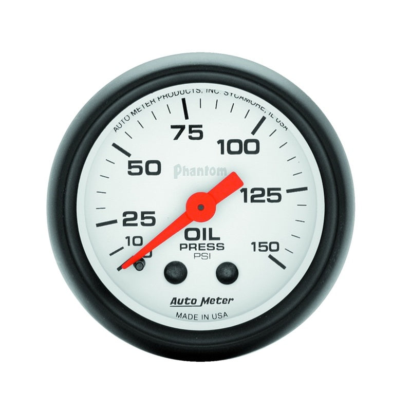 Auto Meter Phantom Oil Pressure Gauge - 2-1/16" - 0-150 PSI