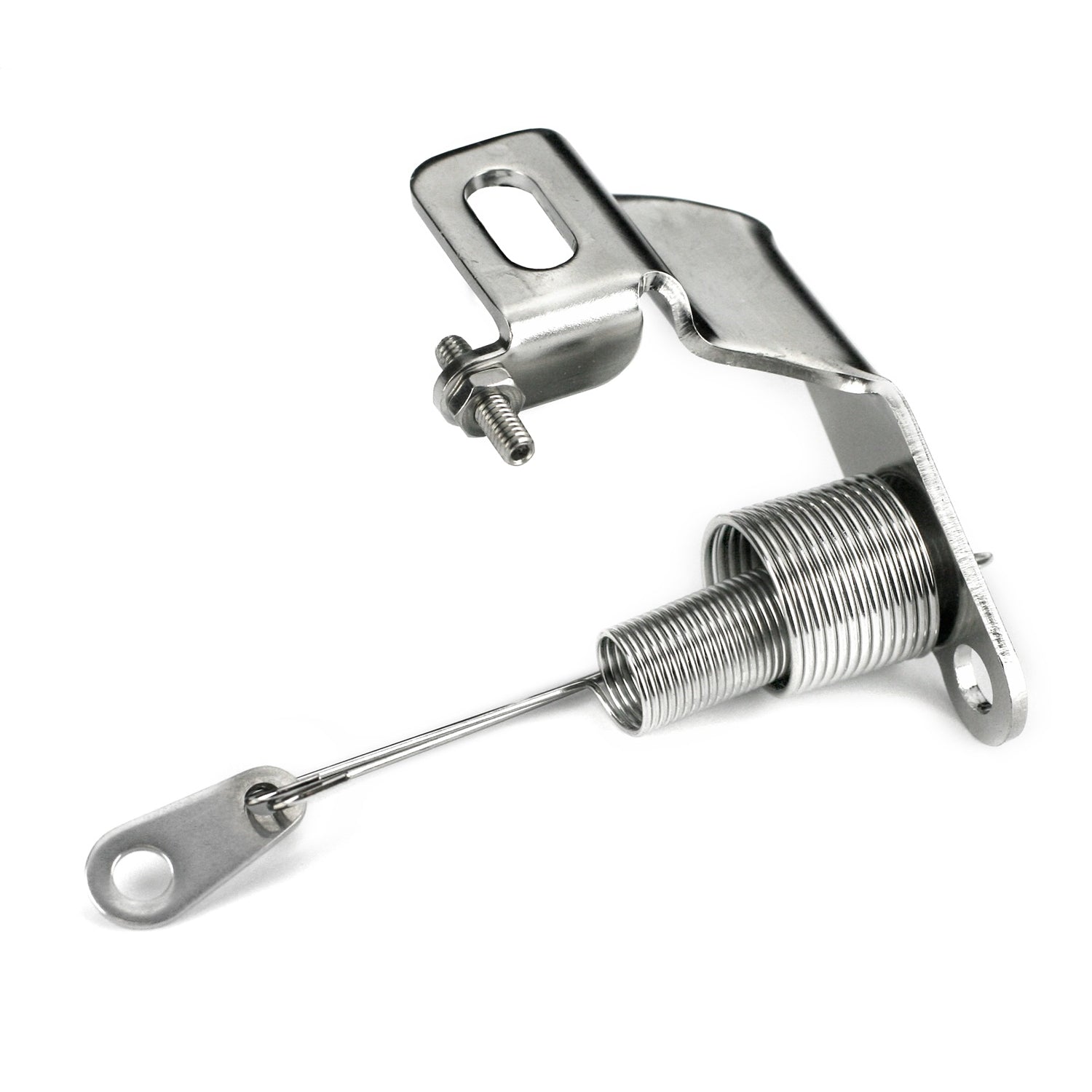 Lokar Kickdown Cable Bracket - Return Spring - Stainless - Square Bore