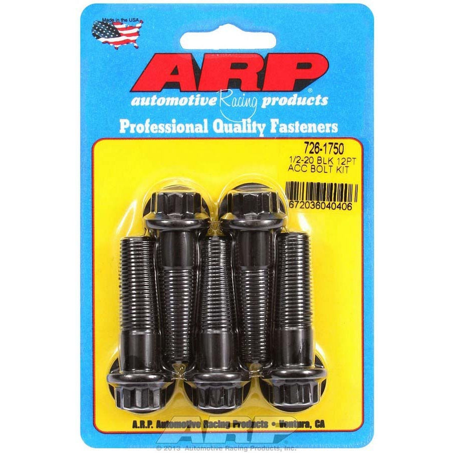 ARP 1/2-20" Thread Bolt 1.750" Long 9/16" 12 Point Head Chromoly - Black Oxide