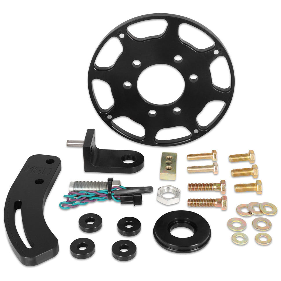 MSD Chevy Small Block 7" Balancer Crank Trigger Kit - Black