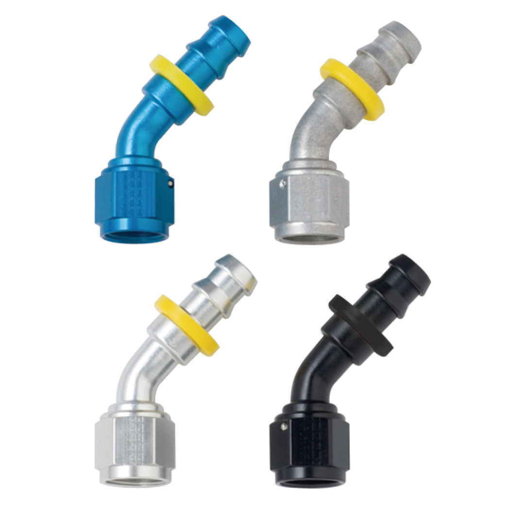 Fragola Series 8000 Push-Lite 45 Race Hose End - Black -06 AN