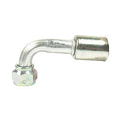 Vintage Air Hose End Fitting 90 Degree 10 AN Hose Crimp to 10 AN Female O-Ring - Aluminum/Steel