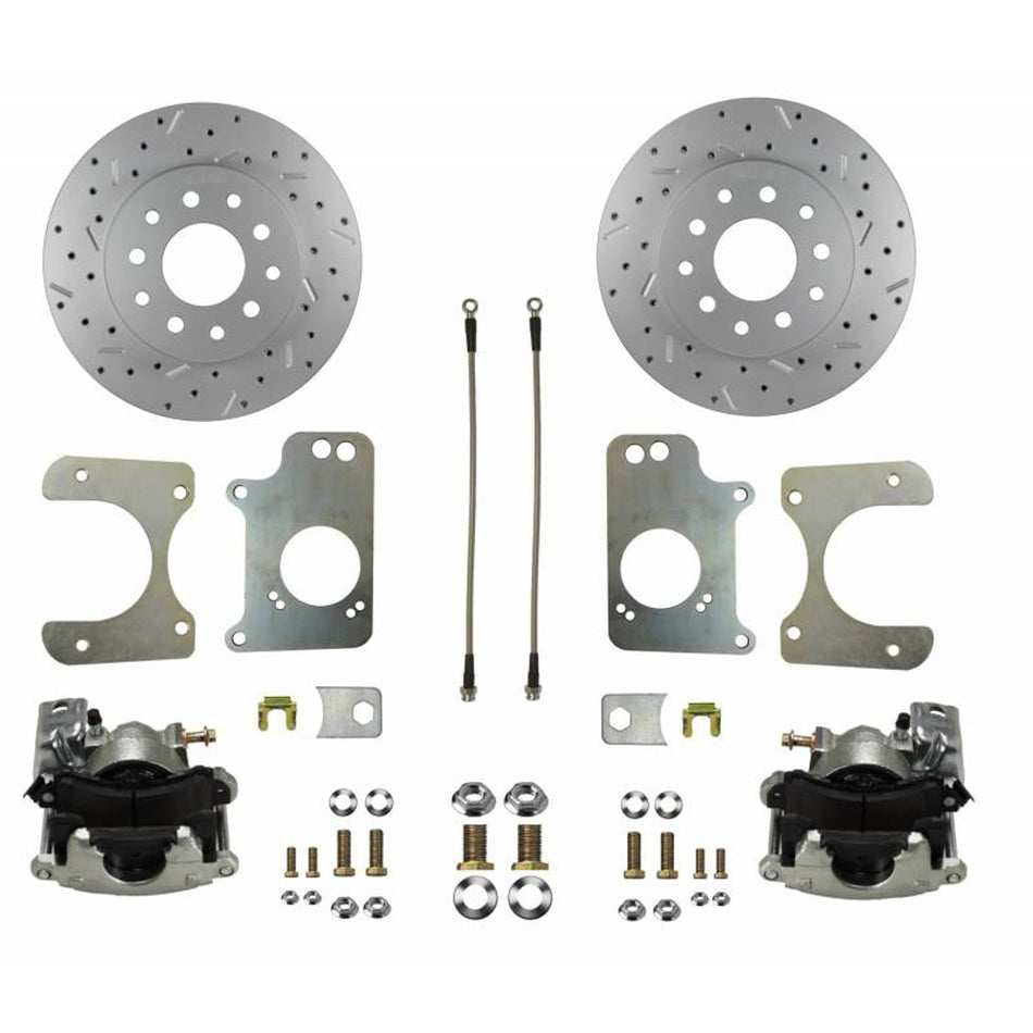 Leed Disc Conversion Brake System - Rear - 1 Piston Caliper - 11" Rotors - Iron - Zinc Plated