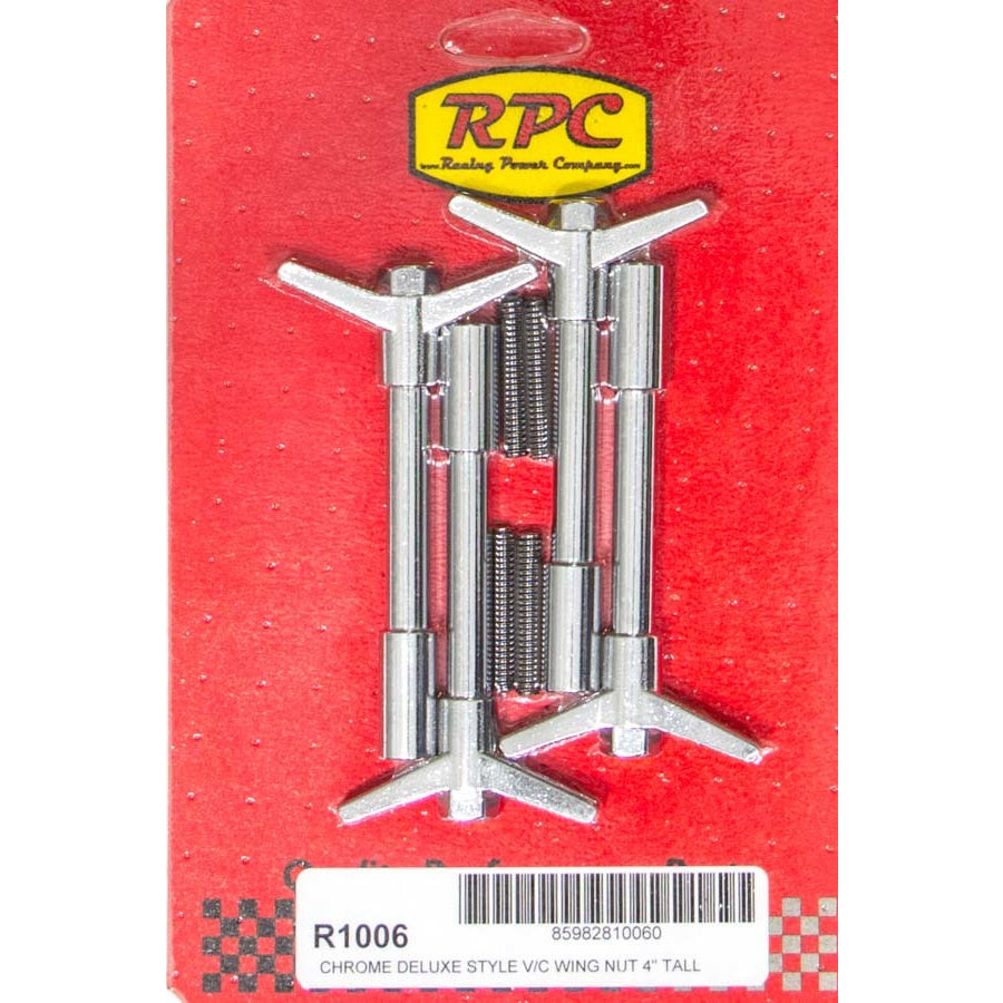 Racing Power Stud Valve Cover Fastener 1/4-20" Thread 1.375" Long Wing Nuts - 4" Long