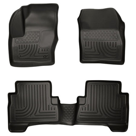 Husky Liners Front/2nd Seat Floor Liner Weatherbeater Plastic Black - Ford Compact SUV/Crossover 2013-16